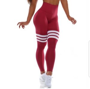 SOLD Bombshell Thigh High Maroon Leggings